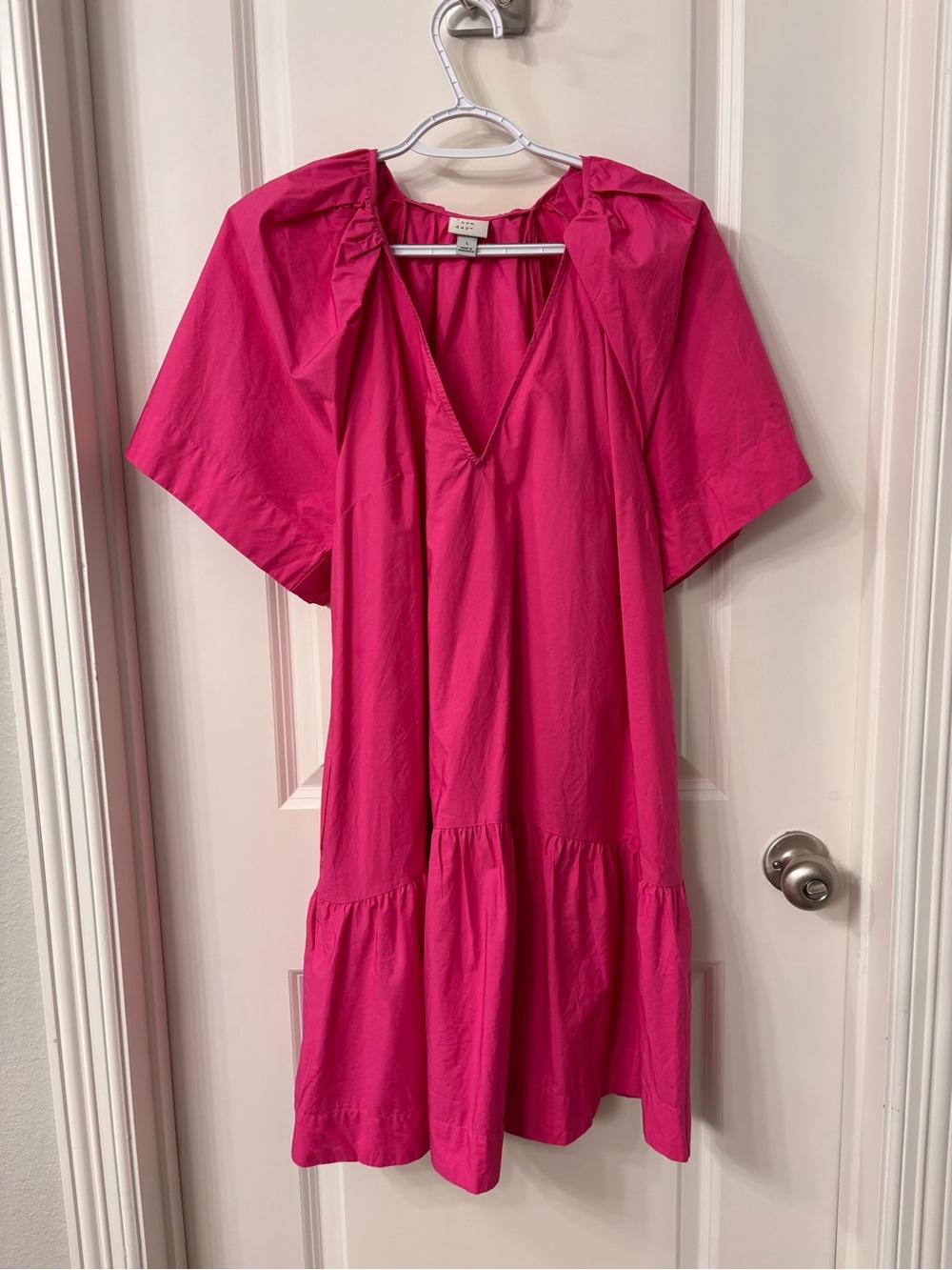 A New Day Bright Pink V-Neck Short Sleeve Women’s Dress